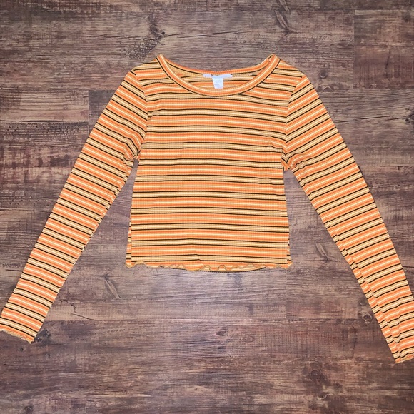 Orange Cropped Long-Sleeve - Picture 1 of 5